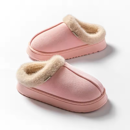 Fluffy warm slippers pink