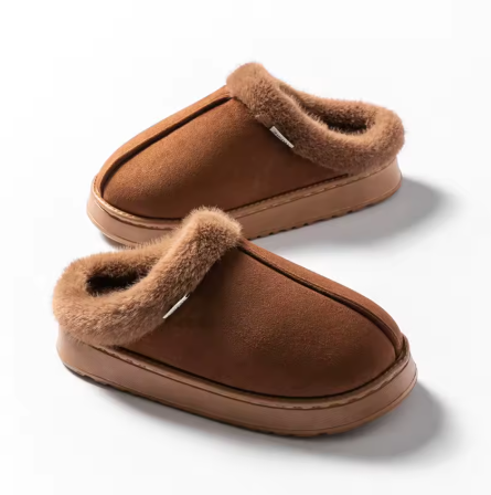Fluffy warm slippers coffee